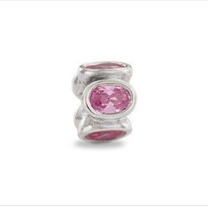 Pandora pink oval sterling silver charm & Pig bead